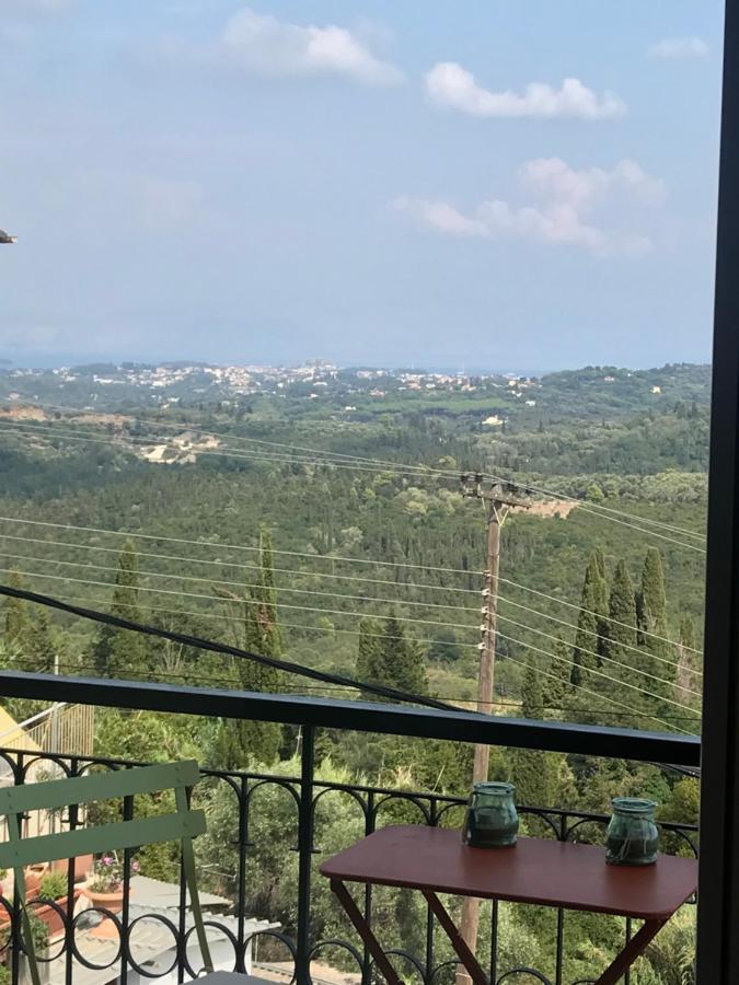 Schönes Familienappartement in Pelekas, Corfu mit Meerblick Exterior foto