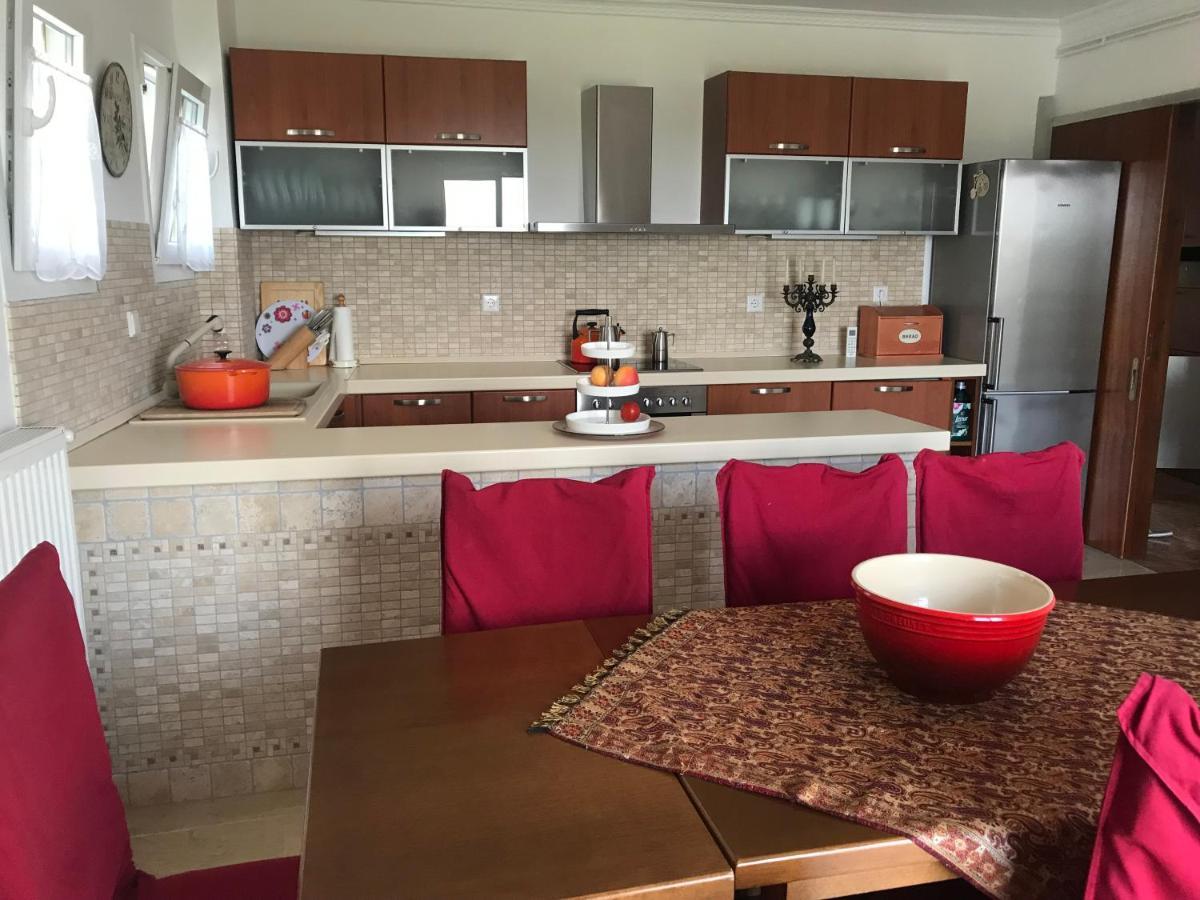 Schönes Familienappartement in Pelekas, Corfu mit Meerblick Exterior foto